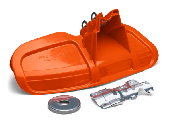 Husqvarna Teräsuoja 300 mm ruohoterille + adapteri/sovitin (345 545fx 2245 yms)