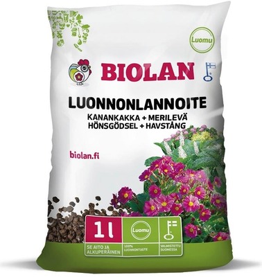 Biolan Luonnonlannoite kanankakka + merilevä 1 L pussi